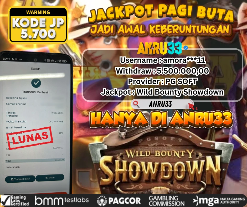 ANRU33 JACKPOT SLOT Wild Bounty Showdown Rp 5.500.000,00 - DIBAYAR LUNAS