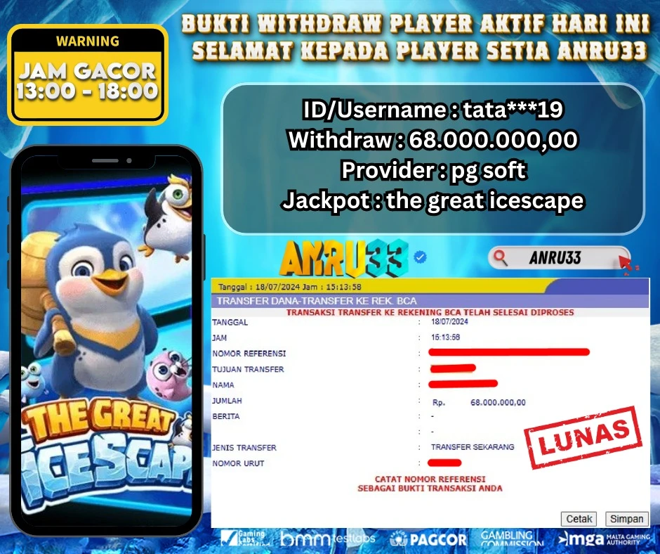 ANRU33 JACKPOT SLOT the great icescape Rp 68.000.000,00 - DIBAYAR LUNAS