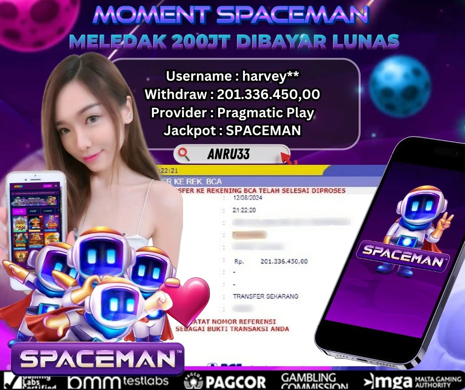 ANRU33 JACKPOT LIVE SPACEMAN Rp 201.336.450,00- DIBAYAR LUNAS