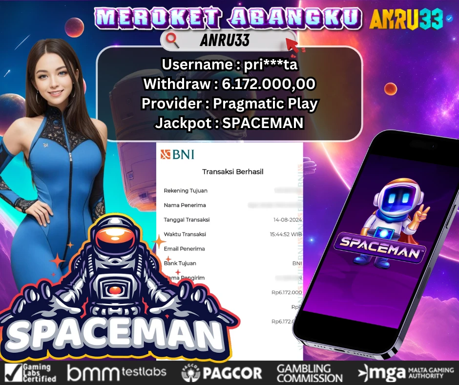 ANRU33 JACKPOT SLOT SPACEMAN Rp.6.172.000,- DIBAYAR LUNAS