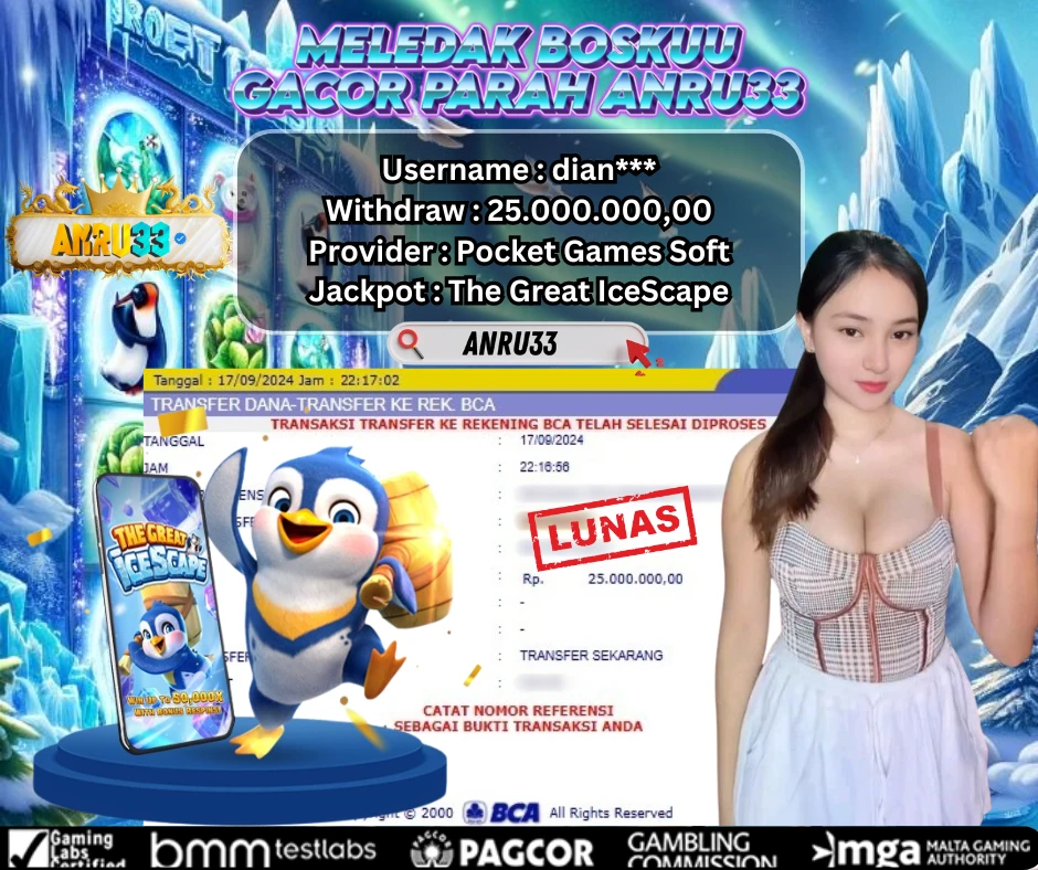 ANRU33 JACKPOT SLOT The Great IceScape RP 25.000.000,00 - DIBAYAR LUNAS