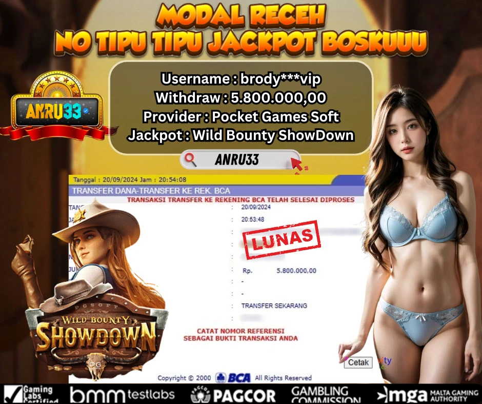 ANRU33 JACKPOT SLOT Wild Bounty ShowDown RP 5.800.000,00 - DIBAYAR LUNAS